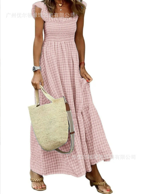 Juliette | Plaid Suspender Swing Dress