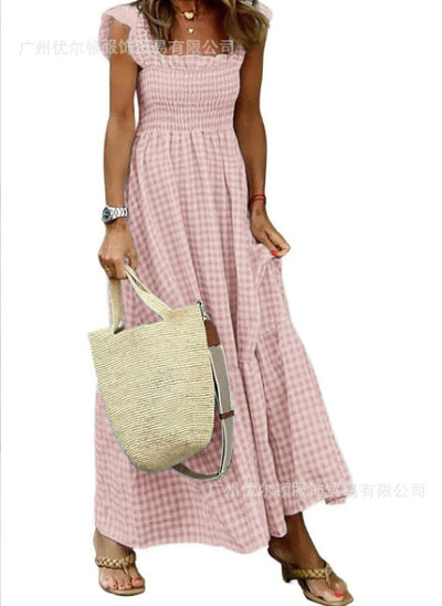 Juliette | Plaid Suspender Swing Dress