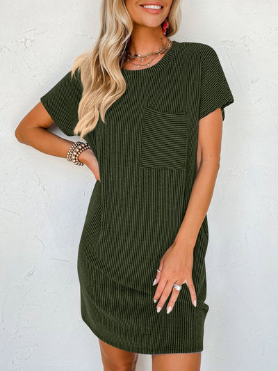 Marina | Summer Striped Short Sleeve Pocket Dress