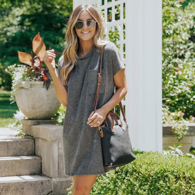 Marina | Summer Striped Short Sleeve Pocket Dress