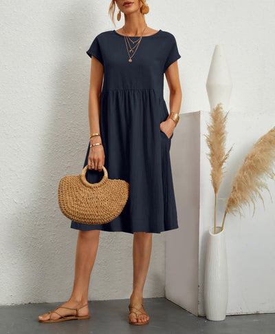 Clara | Summer Cotton A-Line Dress