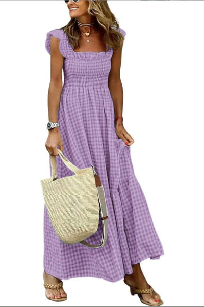 Juliette | Plaid Suspender Swing Dress