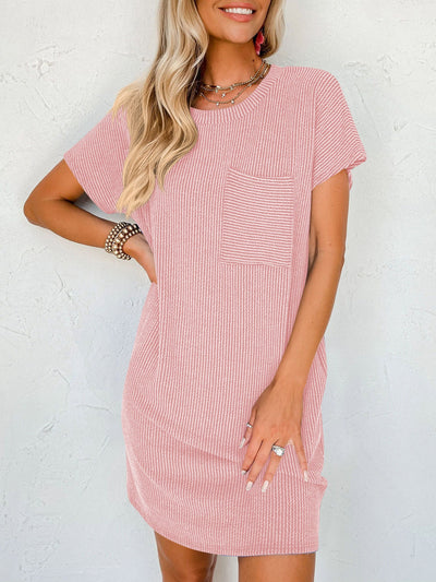 Marina | Summer Striped Short Sleeve Pocket Dress