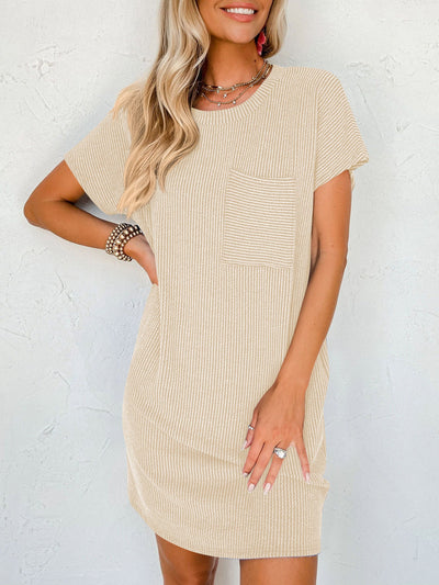 Marina | Summer Striped Short Sleeve Pocket Dress