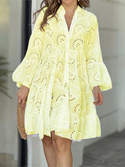 Amara | Embroidered Lace V-Neck A-Line Dress
