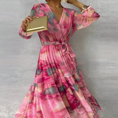 Kayla - Elegant Pleated Floral Dress